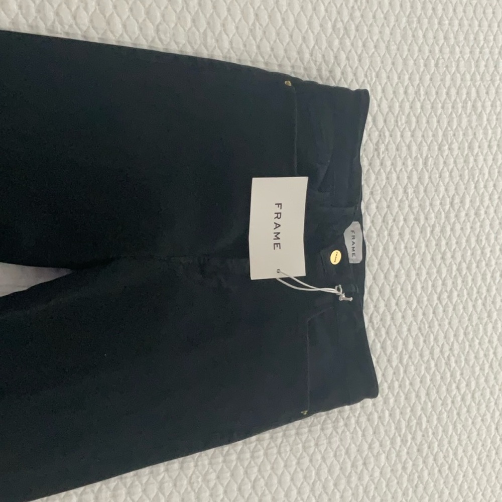 FRAME denim Le One Flare Jean, black brushed denim, FRAME size 2